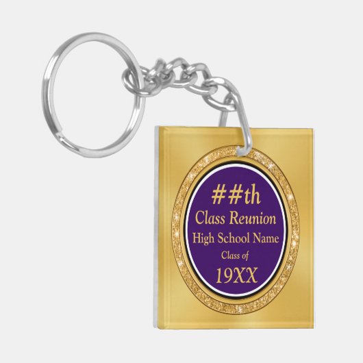 高校の懇親会のお土産パーソナライズされた品 キーホルダー (正面左)