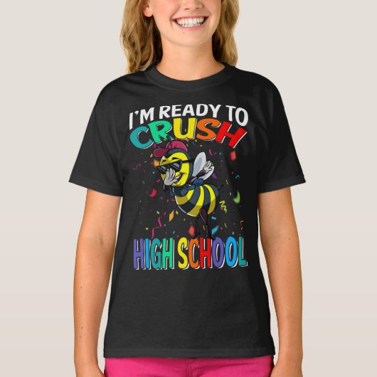 高校の蜂新学期をつぶす準備ができている Tシャツ (正面)