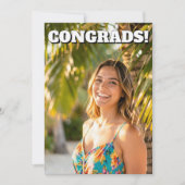 高校または大学の卒業パーティー 招待状 (正面)