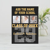 高校アスリートチームカラー卒業 招待状 (スタンド正面)