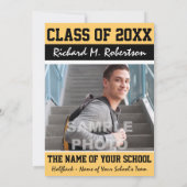 高校アスリートチームカラー卒業 招待状 (裏面)