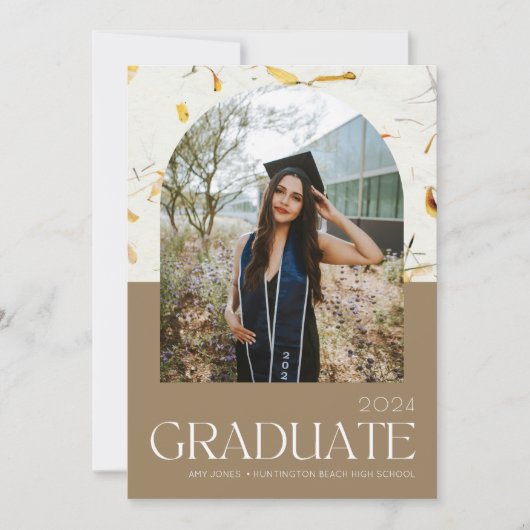 高校アーチフォト卒業パーティー招待状 案内状 (正面)