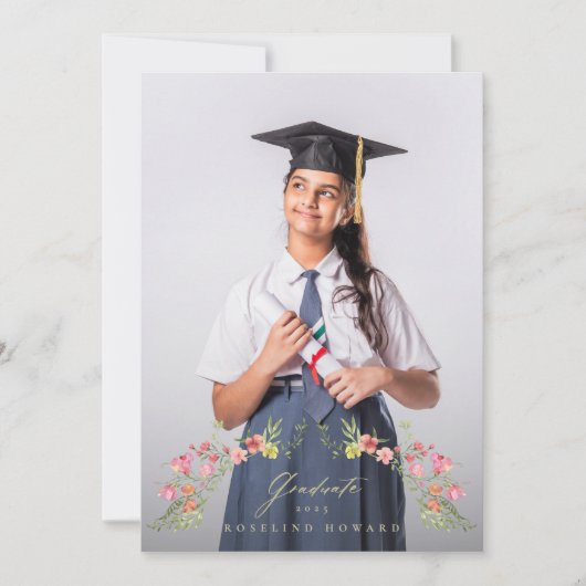 高校エレガントフローラアーチ2写真Grad 案内状 (正面)