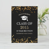 高校クラス会 ブラックゴールド 招待状 (スタンド正面)