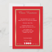 高校クラス懇親会はっきりしたレッド 招待状 (正面)