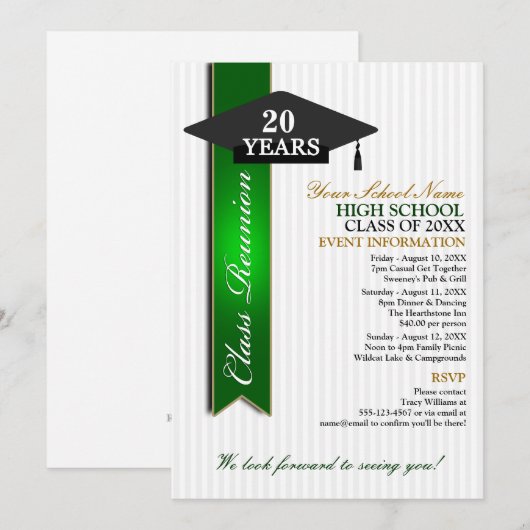 高校クラス懇親会 招待状 (正面/裏面)