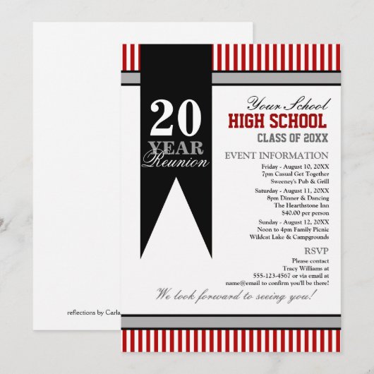 高校クラス懇親会 招待状 (正面/裏面)