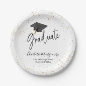 高校グラッドパーティーモダンスプラッシュグリッター ペーパープレート (正面)