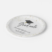 高校グラッドパーティーモダンスプラッシュグリッター ペーパープレート (アングル)