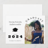 高校シンプル卒業 案内状 (正面/裏面)