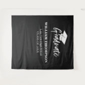 高校チョークブラック卒業パーティー背景 タペストリー (正面(横))