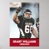 高校パーソナライズされたまたは大学サッカー ポスター (正面)