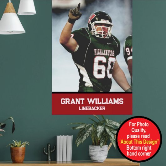 高校パーソナライズされたまたは大学サッカー ポスター