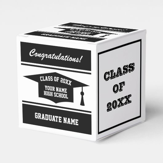高校パーソナライズされた卒業党 フェイバーボックス (正面サイド)