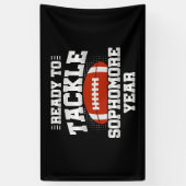 高校フットボール 2年生 新学期に突き進め 横断幕 (縦)