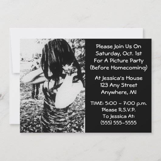 高校プレダンス写真パーティー 招待状 (裏面)