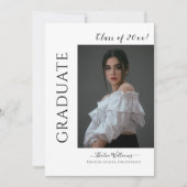 高校モダン写真卒業  招待状 (正面)