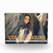 高校モダン卒業オーバーレイ黄色金ゴールド フォトブロック (正面)