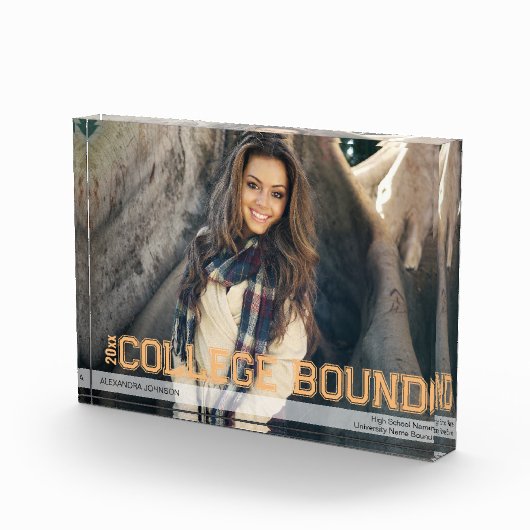 高校モダン卒業オーバーレイ黄色金ゴールド フォトブロック (右)