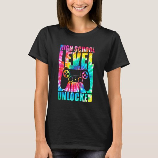 高校レベルのロック解除された絞り染め新学期 Tシャツ (正面)