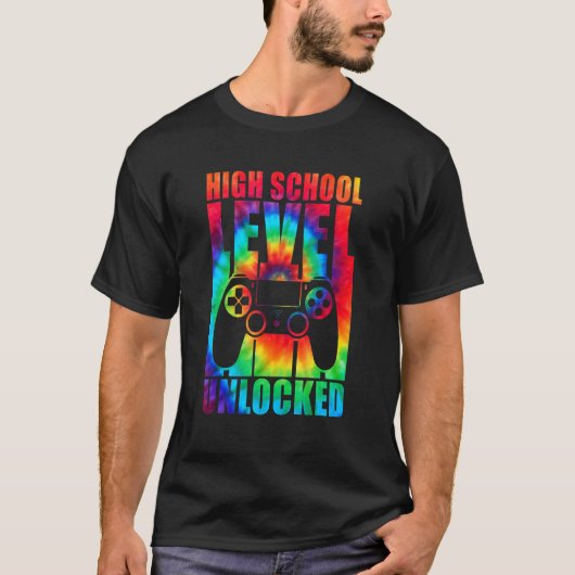 高校レベルのロック解除された絞り染め新学期 Tシャツ (正面)