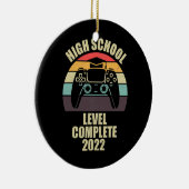 高校レベルの完全ゲーマー男性の卒業 セラミックオーナメント (右)