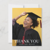 高校写真タイポグラフィ卒業生 サンキューカード (正面)