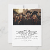 高校写真タイポグラフィ卒業生 サンキューカード (裏面)