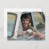 高校写真卒業パーティーグランジブラウン インビテーションポストカード (正面/裏面)