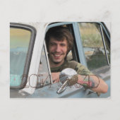 高校写真卒業パーティーグランジブラウン インビテーションポストカード (正面)