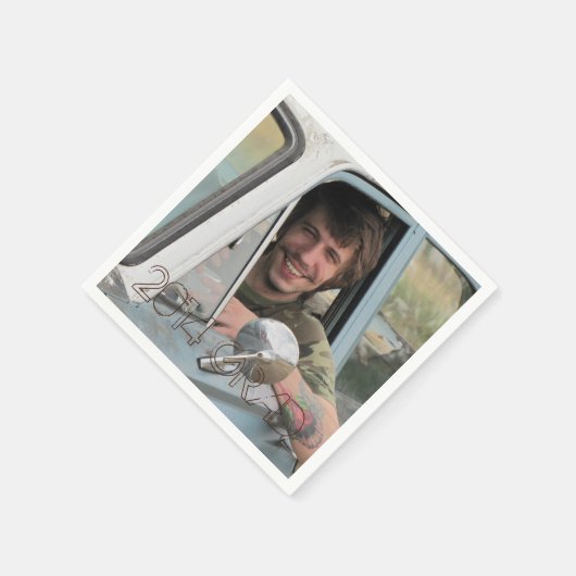 高校写真卒業パーティーグランジブラウン スタンダードカクテルナプキン (角)