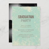 高校写真卒業パーティーグリーングランジ 招待状 (正面/裏面)