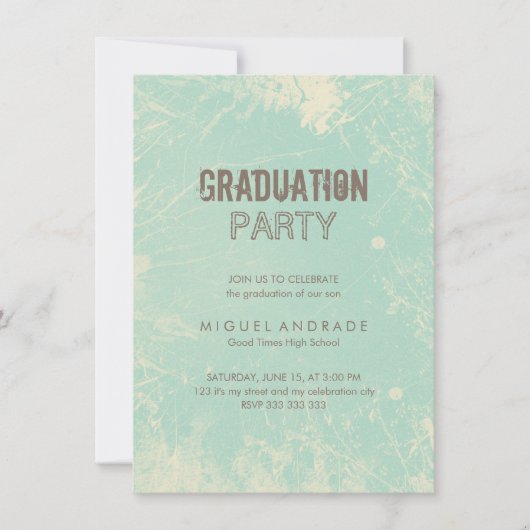 高校写真卒業パーティーグリーングランジ 招待状 (正面)