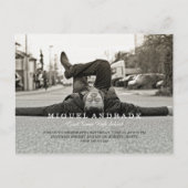 高校写真卒業パーティー少年モダン インビテーションポストカード (正面)