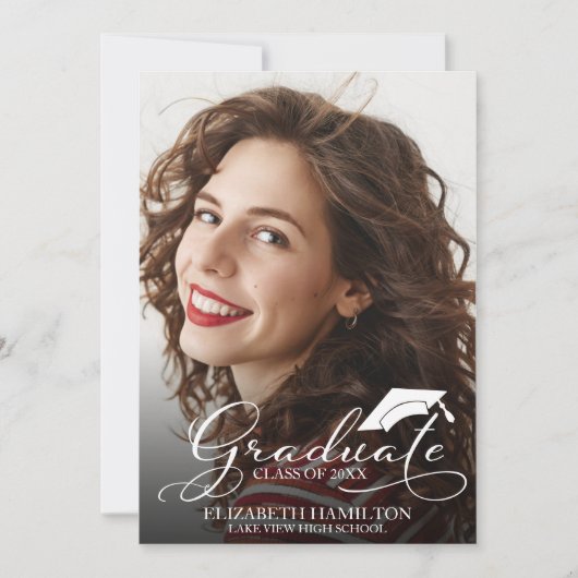 高校写真卒業発表カード 案内状 (正面)