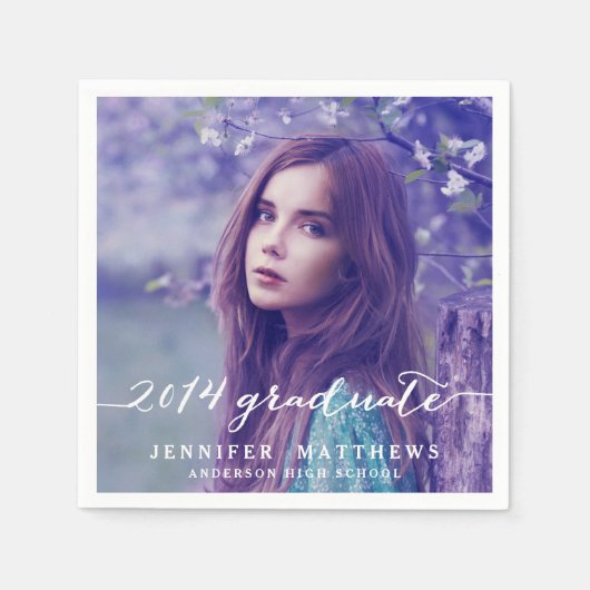 高校写真卒業紙ナプキンス スタンダードカクテルナプキン (正面)