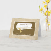 高校卒エレガント業祝い カード (黄色い花)