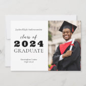 高校卒クラシック業モダン卒業 案内状 (正面)