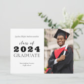 高校卒クラシック業モダン卒業 案内状 (スタンド正面)