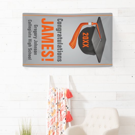 高校卒パーソナライズされた業用バナーキャップ 横断幕 (インサイチュ)