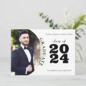 高校卒モダン業シンプル卒業 案内状 (スタンド正面)