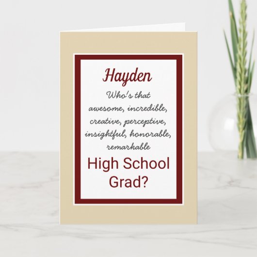 高校卒業おめでとうのカード カード (正面)