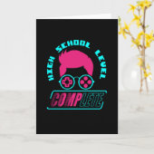 高校卒業おもしろいゲーマー カード (黄色い花)