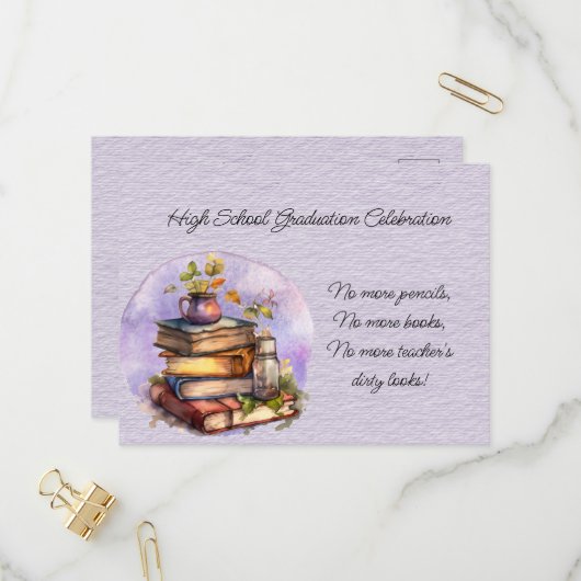 高校卒業お祝い インビテーションポストカード (正面/裏面インサイチュ)