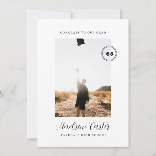 高校卒業のお知らせクラシック 招待状 (正面)