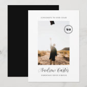 高校卒業のお知らせクラシック 招待状 (正面/裏面)