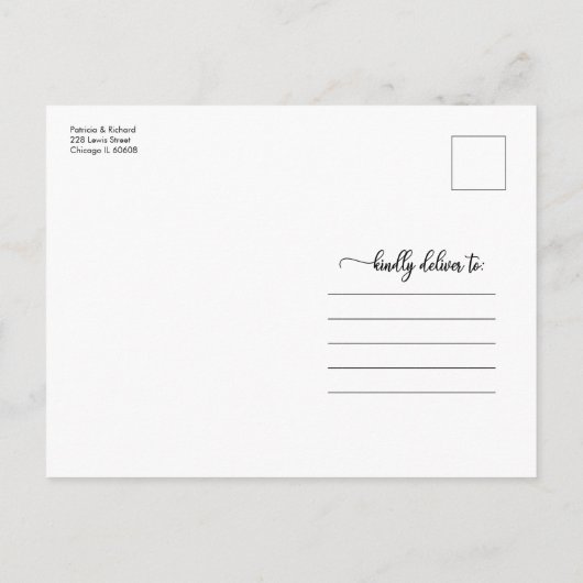 高校卒業のお知らせ シンプル おしゃれ ポストカード (裏面)