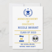 高校卒業のお知らせ 招待状 (正面)