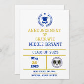 高校卒業のお知らせ 招待状 (正面/裏面)