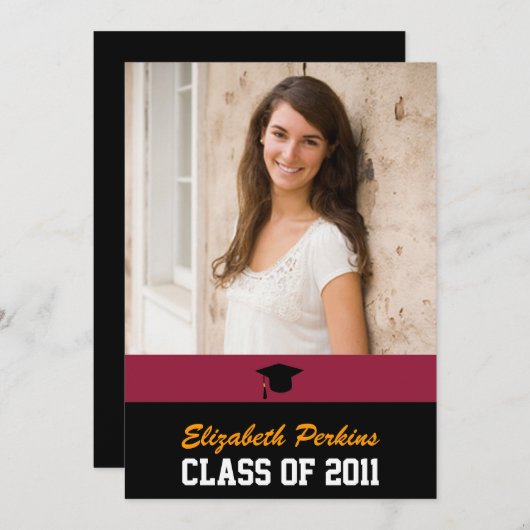 高校卒業のパーティの招待状 招待状 (正面/裏面)